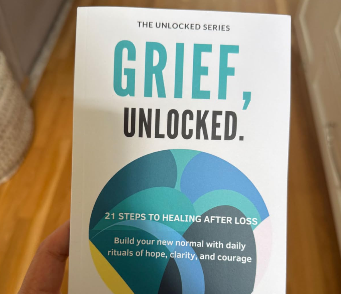 Grief, Unlocked paperback resting on a neutral surface